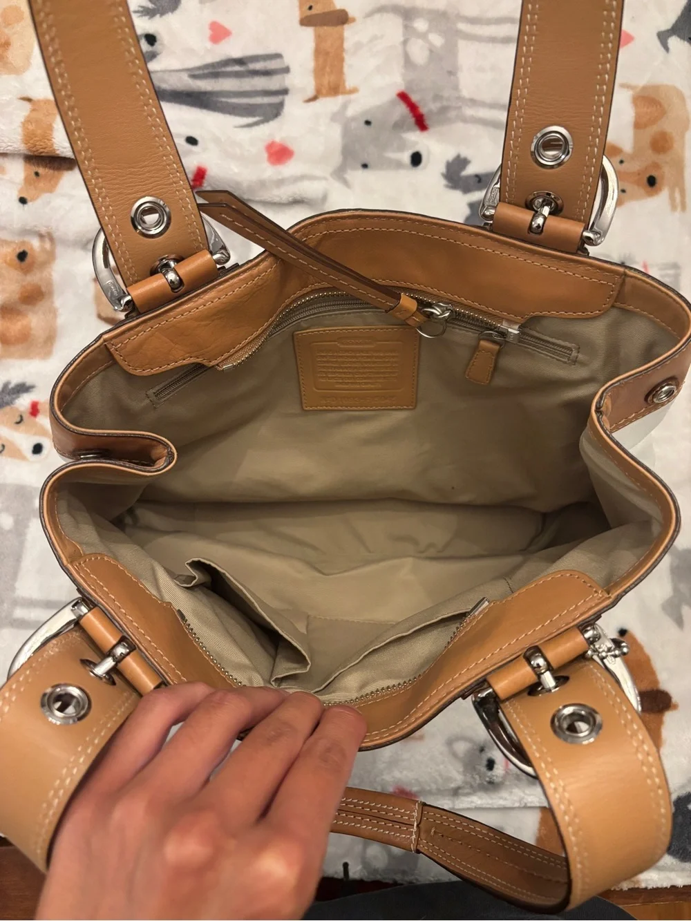 Vintage Coach Soho Pleated Leather Tote Bag